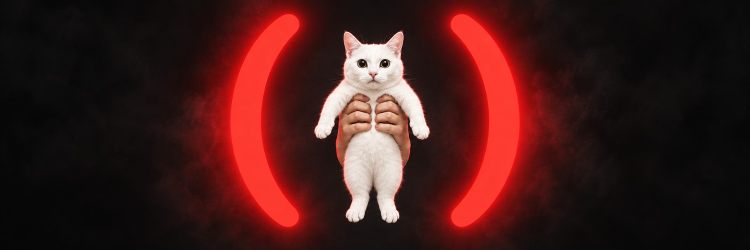 ShortCat centered between red neon parentheses
